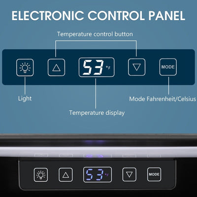 1.3cu.ft Beverage Refrigerator Cooler - 48 Can 12 Bottle Mini Fridge Glass Door, Electronic Touch Control