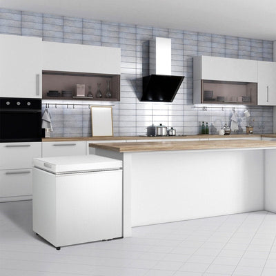 1.8 Cu.Ft Chest Freezer with Removable Basket, Bottom Drain, 7-Level Thermostat, Freestanding Design for Home and Apartment