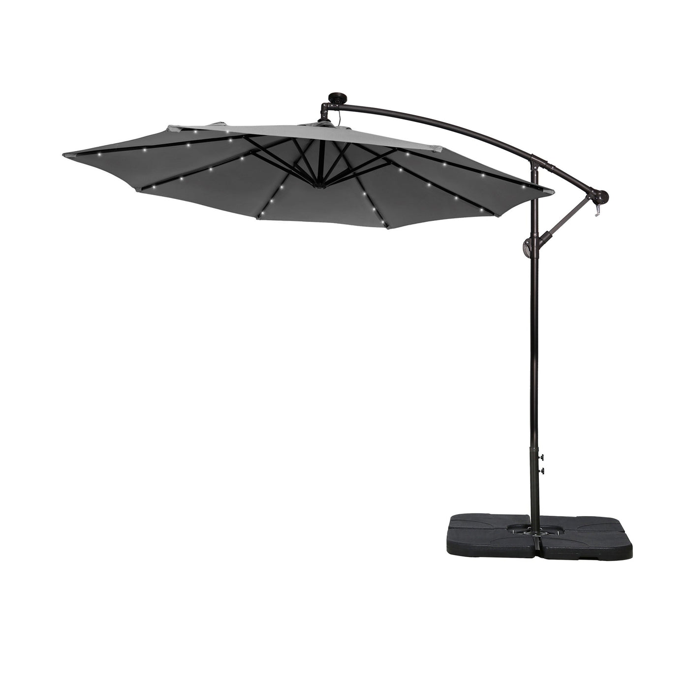 10 Ft. Solar Power Lighted Patio Umbrella with Base Stand