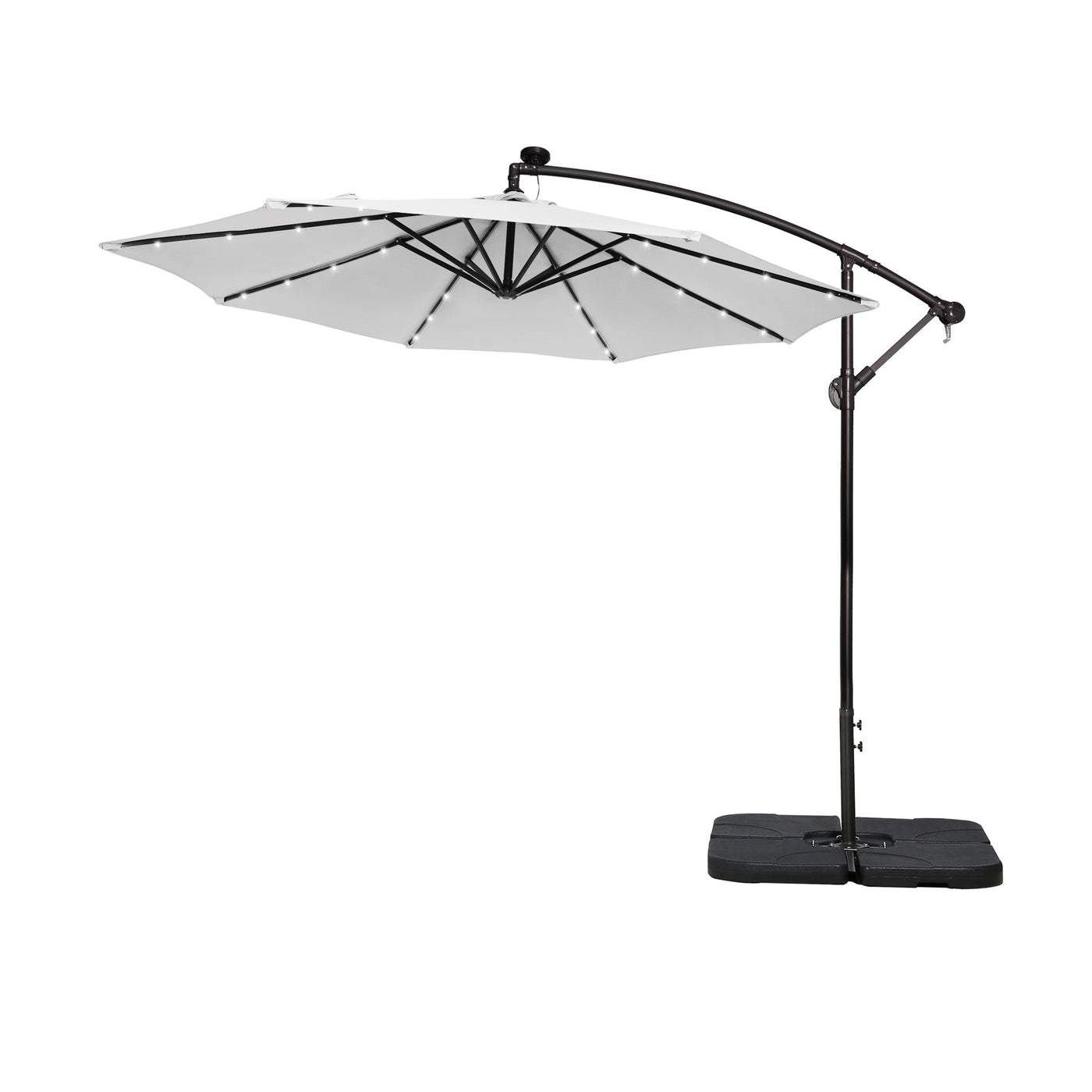 10 Ft. Solar Power Lighted Patio Umbrella with Base Stand