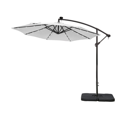 10 Ft. Solar Power Lighted Patio Umbrella with Base Stand