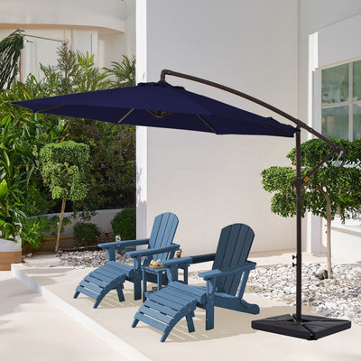 10 ft Steel Crank-lift Cantilever Umbrella With Weighted Base