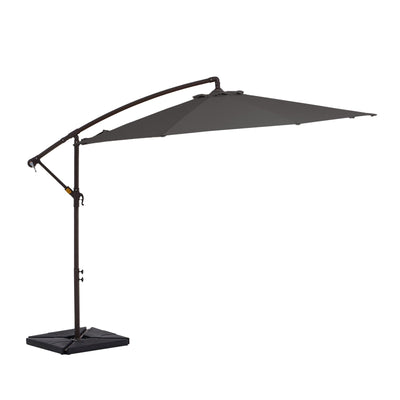 10 ft Steel Crank-lift Cantilever Umbrella With Weighted Base