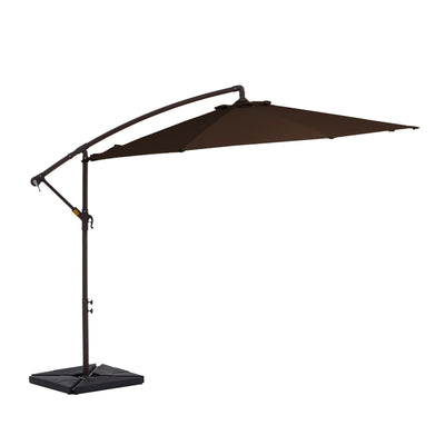 10 ft Steel Crank-lift Cantilever Umbrella With Weighted Base