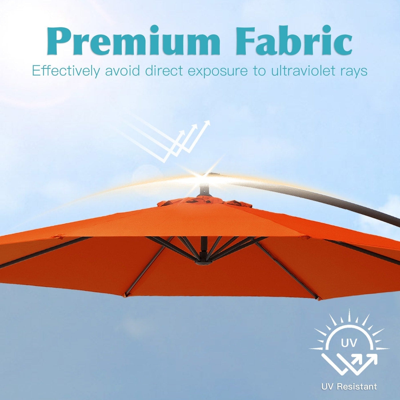 10 ft Steel Crank-lift Cantilever Umbrella With Weighted Base