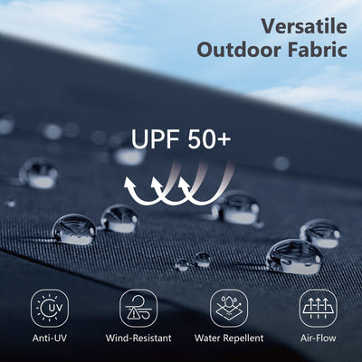 MAISON ARTS 10ft 3 Tier Auto-tilt Patio Umbrella Outdoor Double Vented Umbrella with LED Lights