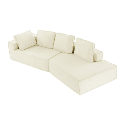 125 Stylish Chaise Lounge Modern Indoor Lounge Sofa Sleeper Sofa with Clean Lines for Living Room, Beige