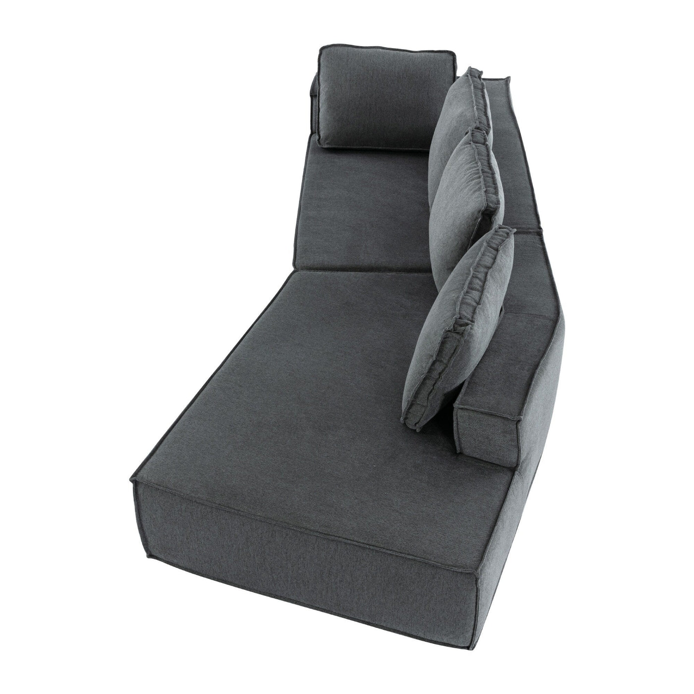 125 Stylish Chaise Lounge Modern Indoor Lounge Sofa Sleeper Sofa with Clean Lines for Living Room, Beige