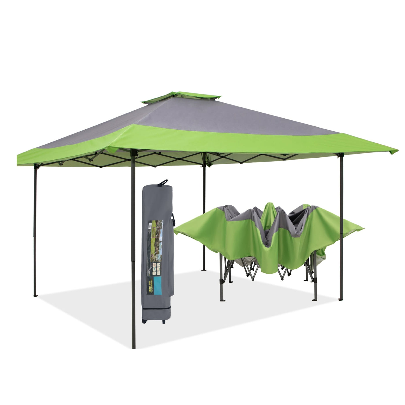 13' x 13' Outdoor Canopy Patio Gazebo Reinforced garden Pop-up Canopy Tentwith Elegant Corner Curtain - 13x13ft