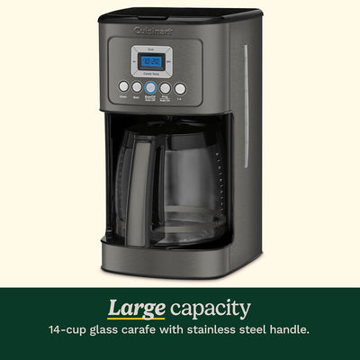 14-Cup Programmable Coffee Maker, Glass Carafe, Brew Strength Control, 1-4 Cup Setting, Black Stainless
