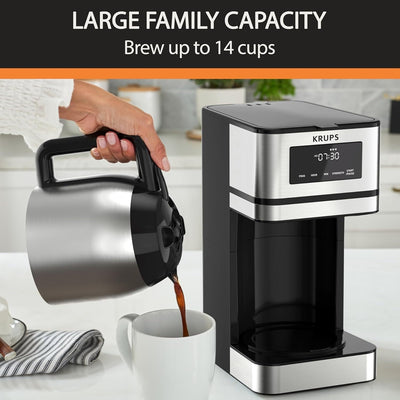 14-Cup Programmable Coffee Maker, Stainless Carafe, 3 Brew Strengths, 24H Timer, 4H Keep Warm