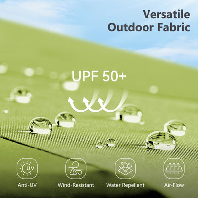 MAISON ARTS 15-foot Rectangular Crank Double-sided Outdoor Market Umbrella Solar LED Lighted Patio Umbrella with Base Included