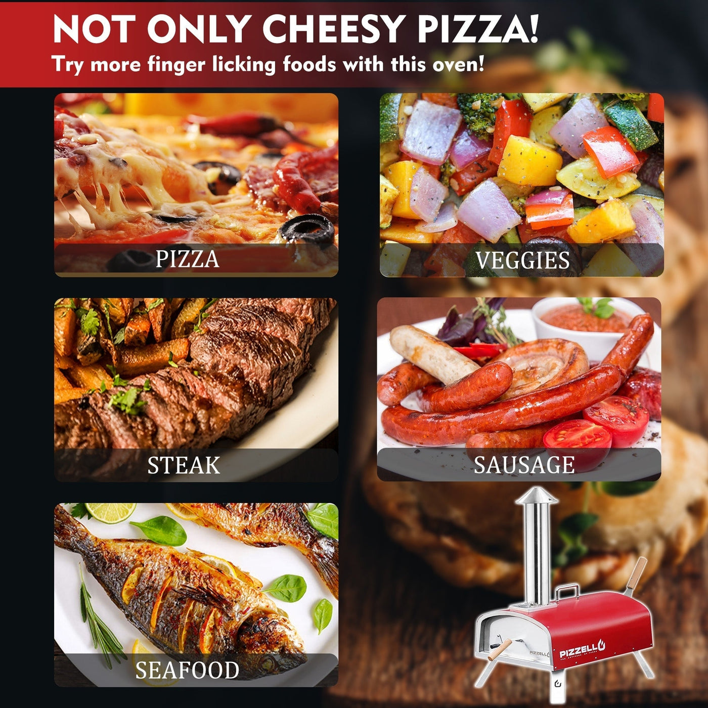 Outdoor Wood Fired Pizza Oven Portable Pizza Oven with Pizze Peel, Carry Bag - 16 inch