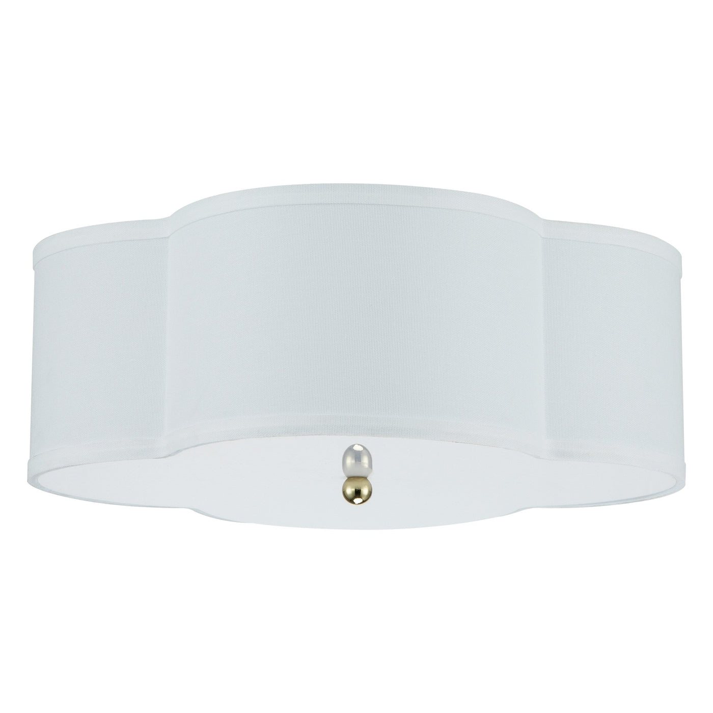 2-Light White Linen Flush Mount with Acrylic diffuser