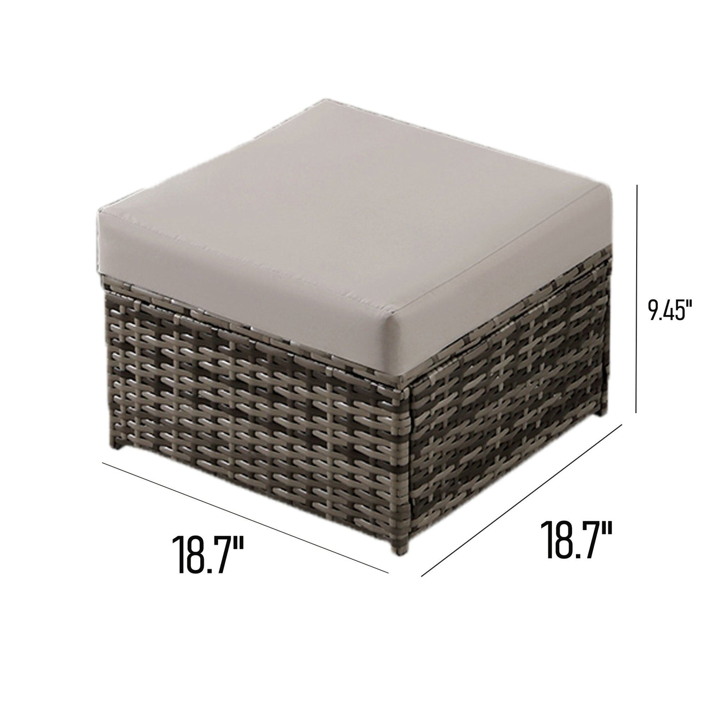 2-PC Patio Wicker Ottomans--Clearance