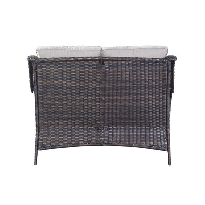 Gymojoy Outdoor Loveseat Wicker Sofa Set Rattan Sofa