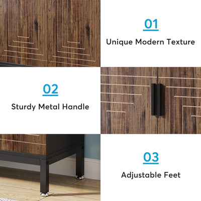 20 Pairs Modern Shoe Storage Cabinet with Doors, 6-Tier Freestanding Entryway Shoe Organizer Rack