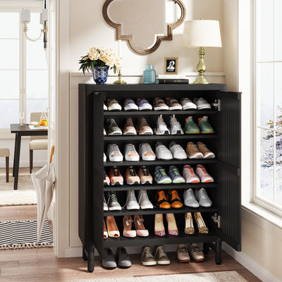 24 Pairs Shoe Storage Cabinet with Door for Entryway Living Room