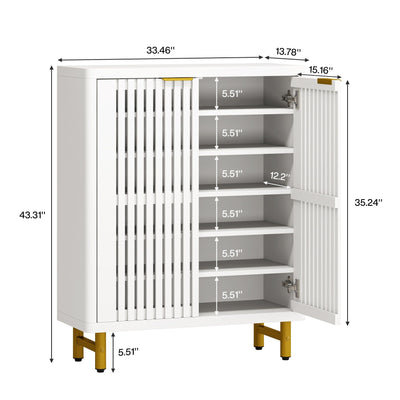 24 Pairs Shoe Storage Cabinet with Door for Entryway Living Room