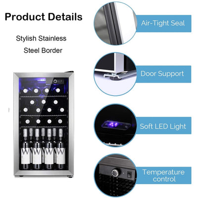 26 Bottle Wine Cooler/Cabinet Beverage Refigerator Mini Fridge - 17.52*19.29*31.18in