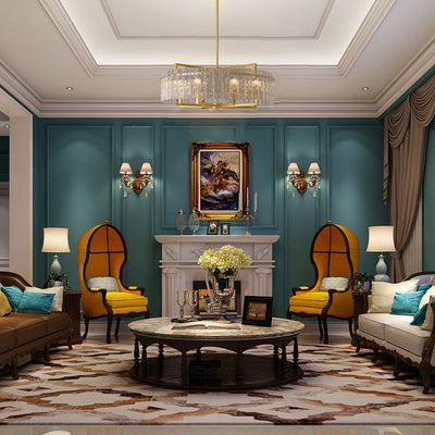 26 in. Gold Modern Drum Crystal Chandelier 6-Light Glam Dimmable Pendant Light Kitchen Island with Frosted Glass for Dining Room