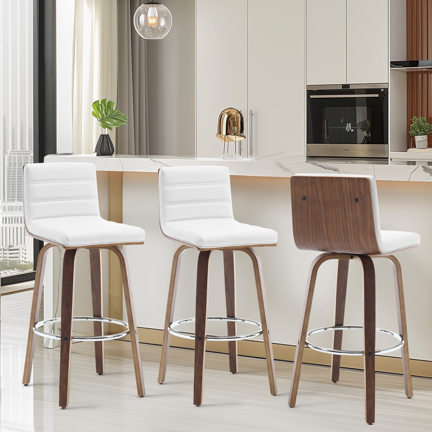 26/29 Faux Leather Swivel Bar/Counter Stools, Set of 2/3