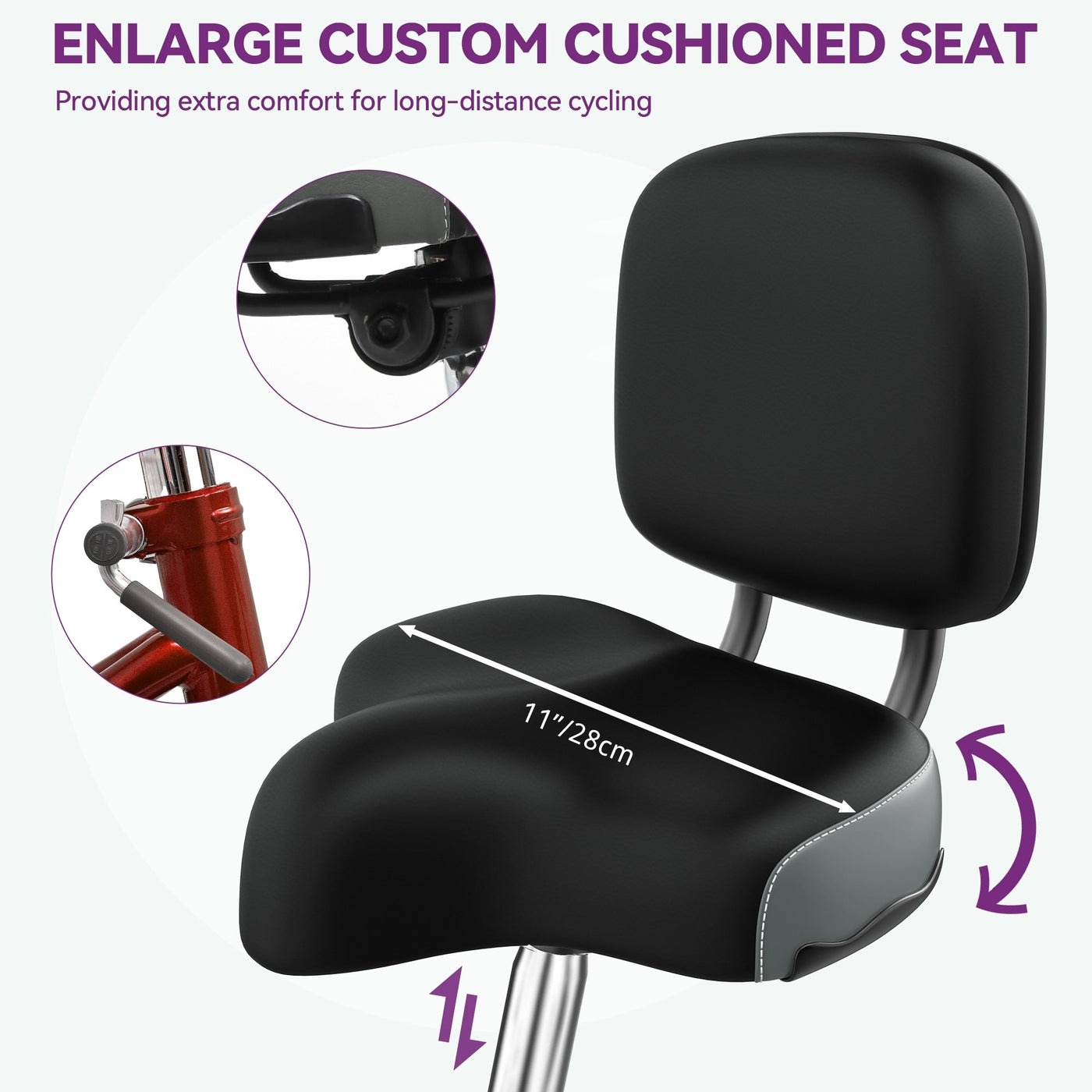 26 Blue Adult Tricycle 3 Wheel Bikes with Removable Baskets