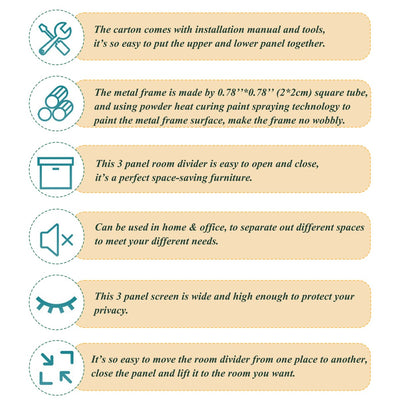 3 Panel Room Dividers and Folding Privacy Screen Natural Wooden Room Partitions 6ft Wall Divider for Room Separation