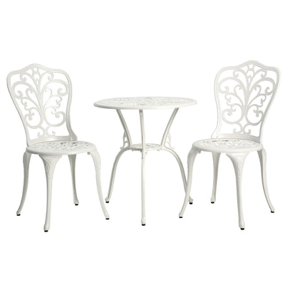 3-Piece Aluminum Outdoor Patio Butterfly Table and Chairs with Umbrella Hole