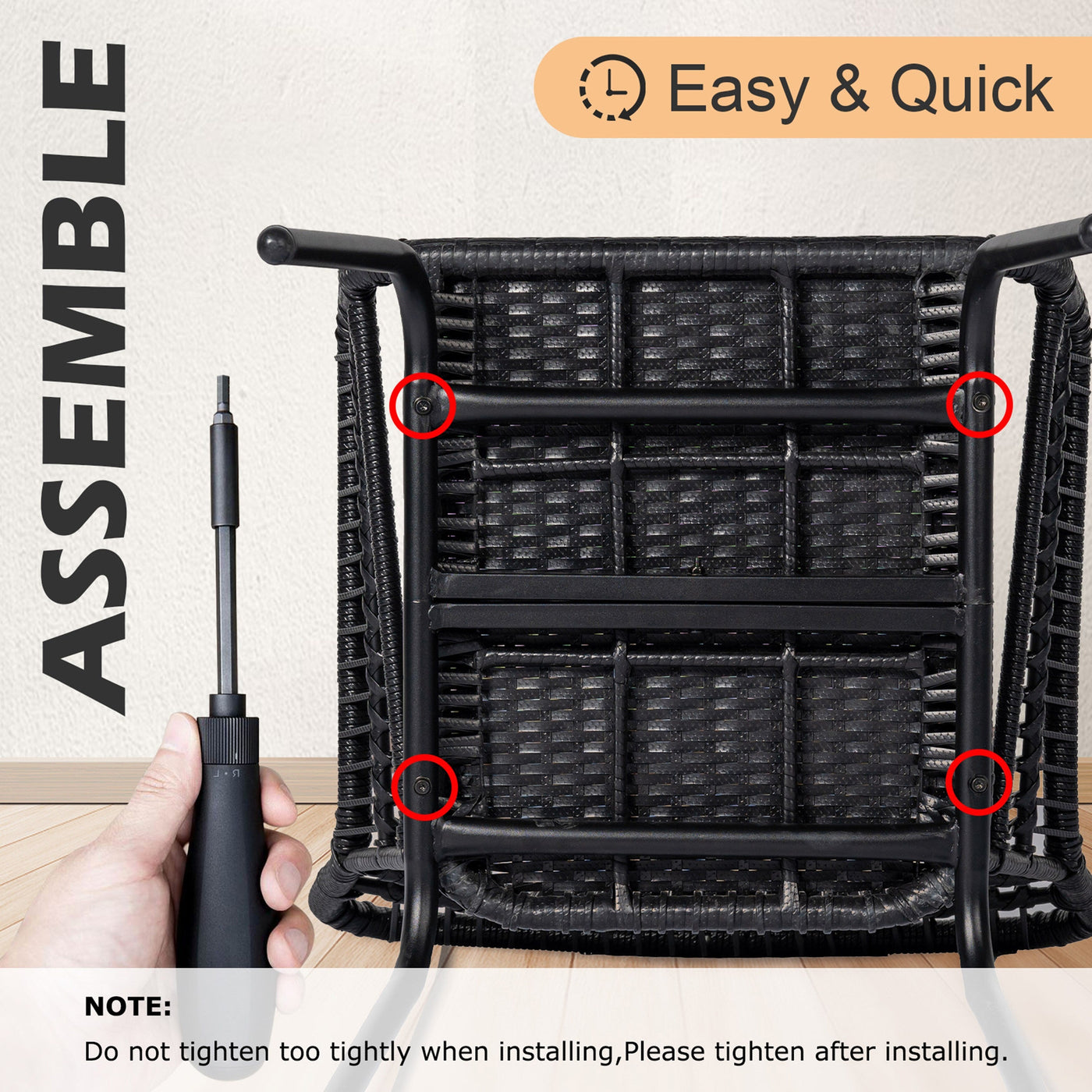 3 Piece Outdoor Wicker Conversation Bistro Set, All-Weather Rattan Furniture Patio Chairs Set with Cushions