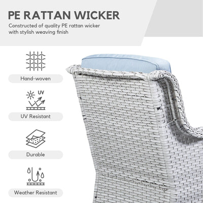 Gymojoy 3 Piece Outdoor Wicker Swivel Rocker with Cushion & Table