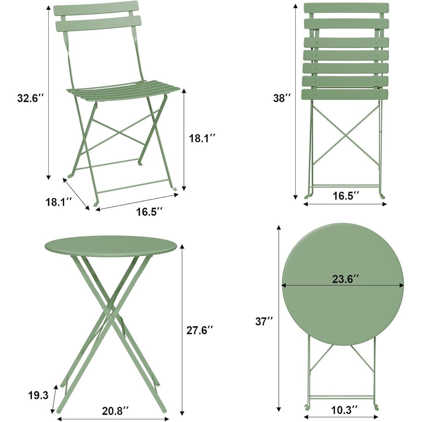 3 Pieces Patio Bistro Sets