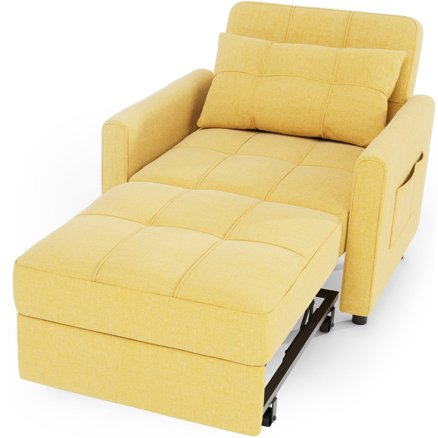 3-in-1 Adjustable Sleeper Sofa Bed, Pull Out Chair Sofa, Convertible Folding Bed for Living Room