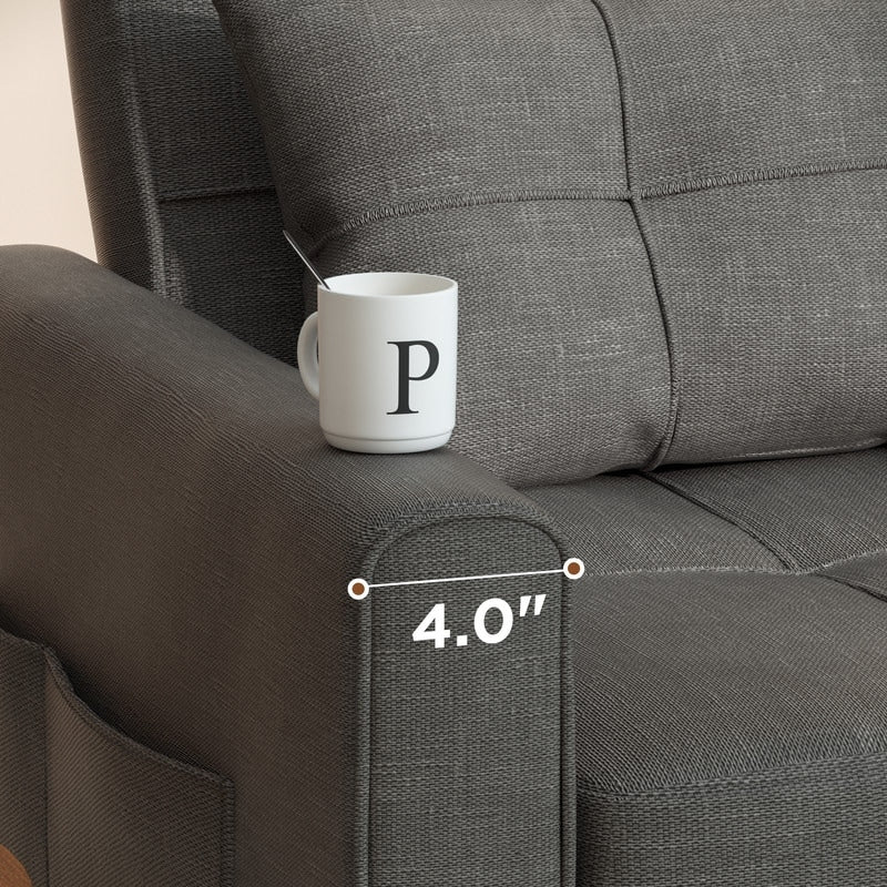 3-in-1 Adjustable Sleeper Sofa Bed, Pull Out Chair Sofa, Convertible Folding Bed for Living Room