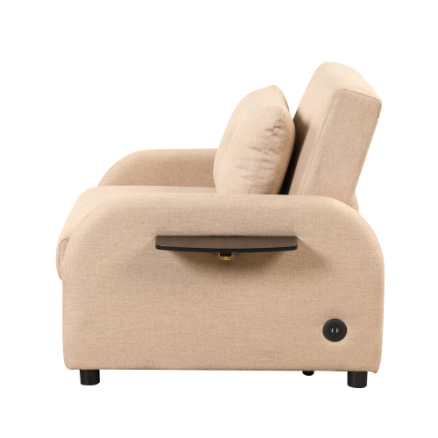 3-in-1 Pull-Out Sofa Sleeper with Collapsible Wing Table & USB Ports by Harper&Bright Designs