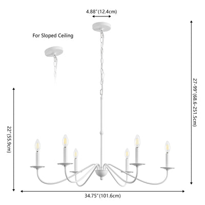 34.75 6-Light Iron LED Chandelier, by JONATHAN Y