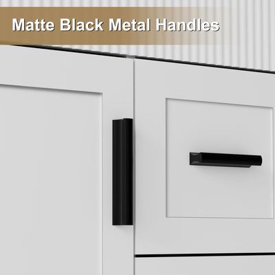 Wavy Line 30/36/48 Bathroom Vanity Set with Sink & Faucet