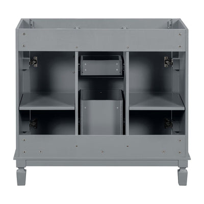 36'' Modern Bathroom Vanity with Top Sink and Mirror Cabinet,2 Doors and 2 Drawers