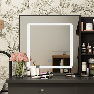 39.4'' W Dresser Makeup Vanity Set with Stool and Mirror Room