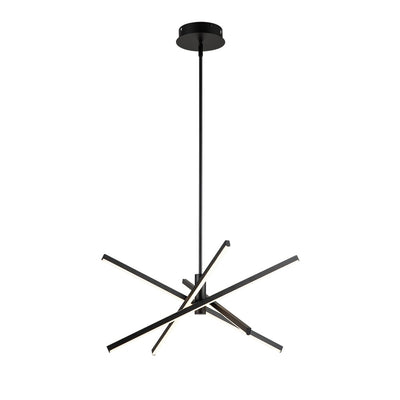 Black/ Gold Modern Aluminum LED Chandelier Linear Sputnik Ceiling Pendant Light for Living/ Dining Room/ Kitchen