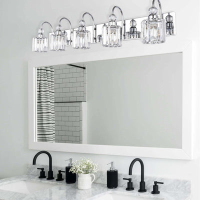 Chrome/ Black/ Gold Modern Over Mirror Crystal Bathroom Restroom Wall Lighting Fixtures Bath Lights Vanity Light