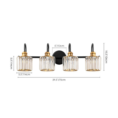 Chrome/ Black/ Gold Modern Over Mirror Crystal Bathroom Restroom Wall Lighting Fixtures Bath Lights Vanity Light