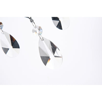 Round Beaded Drum Chandelier with Hanging Crystals