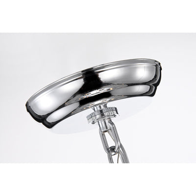 Round Beaded Drum Chandelier with Hanging Crystals