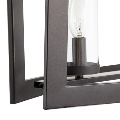 5-Light Mid-Century Modern Industrial Linear Kitchen Island Pendant Vintage Rectangle Glass Chandelier