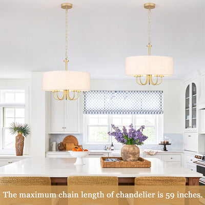 5-Light Modern Semi Flush Mount Ceiling Light for Dining Room Bedrooms Living Room - N/A