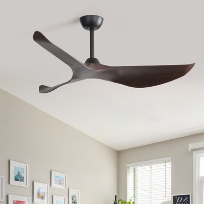 52 inch Modern Solid Wood / ABS Ceiling Fan With Remote Control(No Light),6 WInd Speed,Reversible Airflow