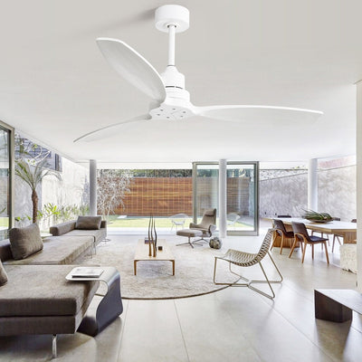 52 inch Modern Solid Wood / ABS Ceiling Fan With Remote Control(No Light),6 WInd Speed,Reversible Airflow