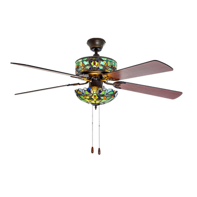 Copper Grove Guasipati 52-inch Tiffany-style Magna Carta Ceiling Fan - 52L x 52W x 16.5