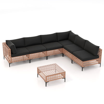6 - Person Outdoor Sectional Seating Group with Cushions